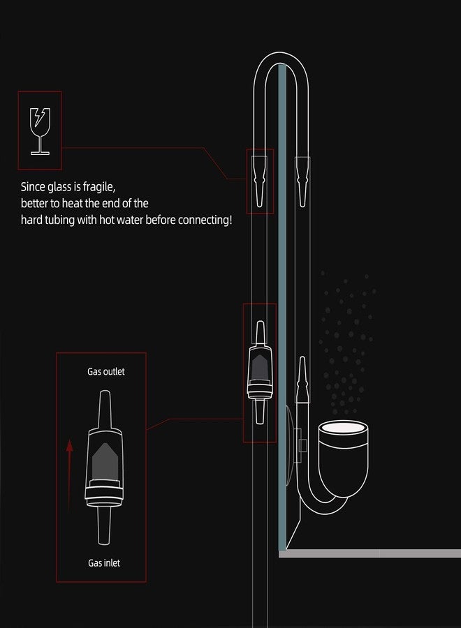 Clscea Aquarium Glass CO2 Diffuser Atomizer with U Tube Check Valve Suction Cup Premium Version - Image 5